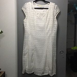 White and cream lace dress